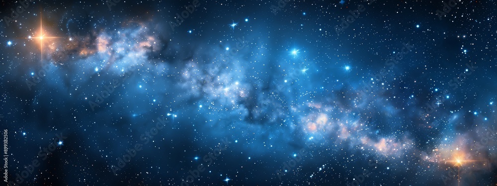 Fototapeta premium A blue sky adorned with numerous stars