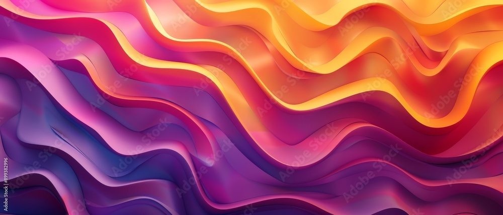 Fototapeta premium A multicolored abstract backdrop features a wavy wave design in its center, encircled by a yellow focal point