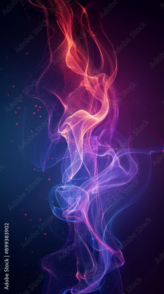 A dark blue backdrop featuring a blue-pink smoke swirl, contrasted by a red-pink smoke trail on its left side A dark blue backdrop featuring a blue-pink smoke swirl, contrasted by a red-pink smoke trail on its left side