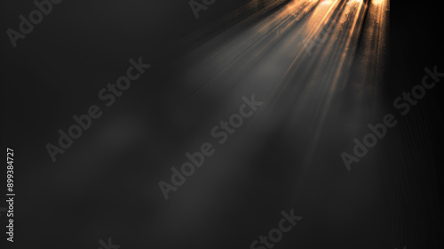 A dramatic black background with a gradient gold spotlight streaming down, creating an elegant and mysterious atmosphere.
