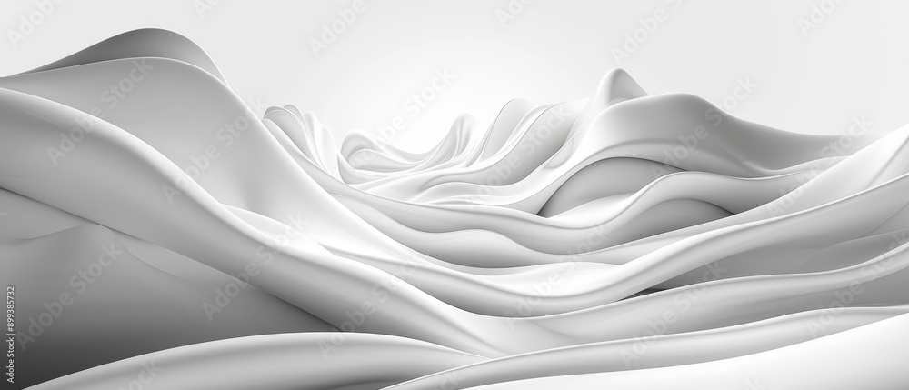 Obraz premium A monochrome image of a white wave cascading down a snow-covered mountain, illuminated by a radiant backdrop