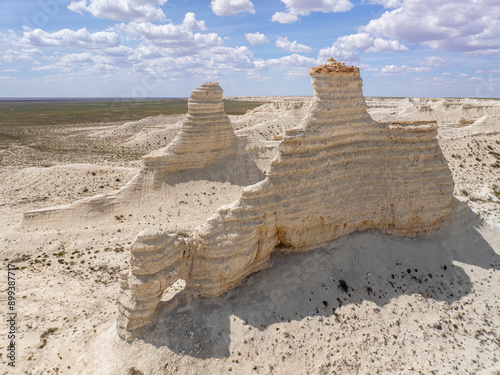 Akkergehsen looks like a fantastic city from another planet, there will be tall towers, castles, citadels and other amazing shapes. Kazakhstan.