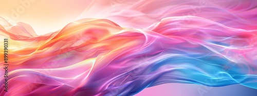  A multicolored wave overlaid on a blue, yellow, pink, and orange background