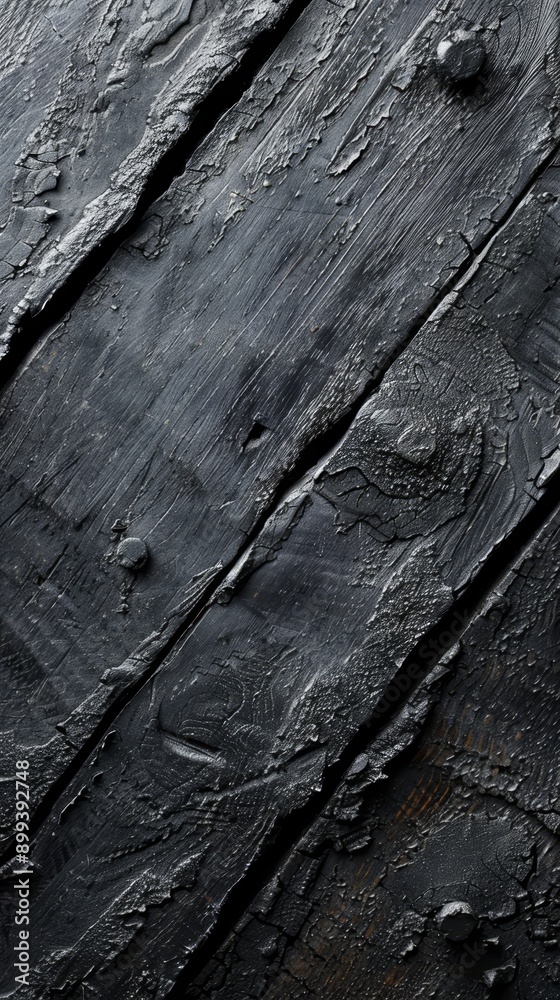 Obraz premium A tight shot of a wooden plank bearing water droplets, with a bird poised atop it
