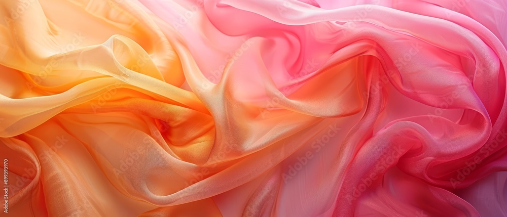 Fototapeta premium A tight shot of a tri-colored fabric with an extensive fold in its central region