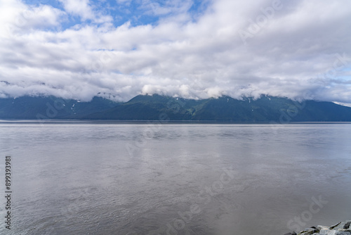 Turnagain Arm, It is one of two narrow branches at the north end of Cook Inlet, the other being Knik Arm. Turnagain is subject to climate extremes and large tide ranges. Kenai Mountains. 