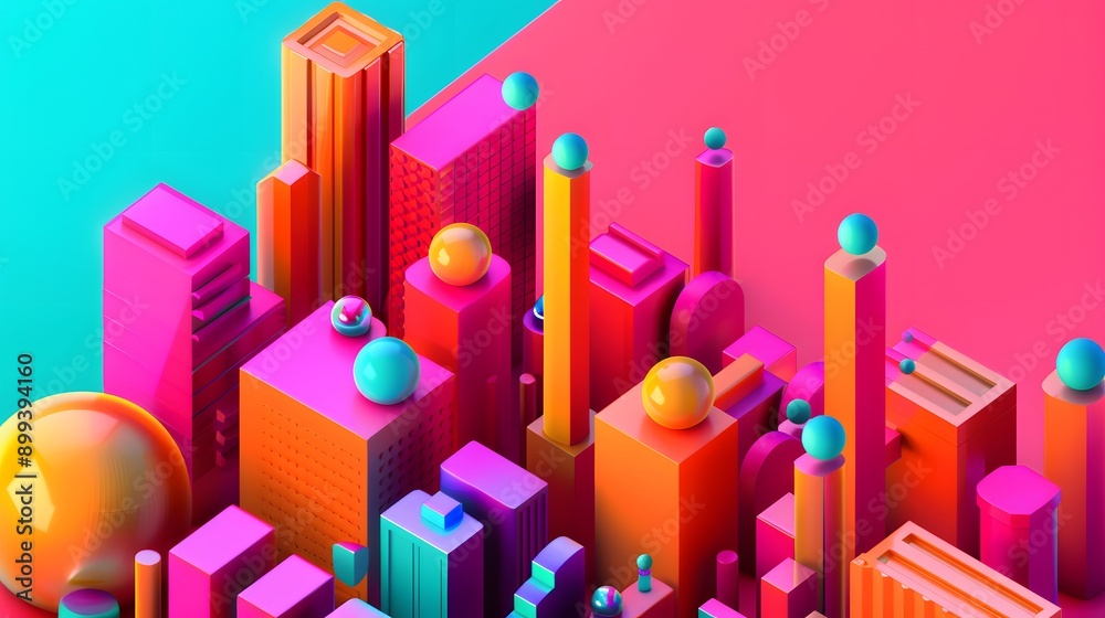 Whimsical Procedural Generation: Vibrant Triadic Color Scheme in Dynamic 3D Rendered Environments Whimsical Procedural Generation: Vibrant Triadic Color Scheme in Dynamic 3D Rendered Environments