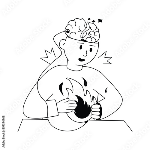 Get this amazing sketchy illustration of nervous breakdown
