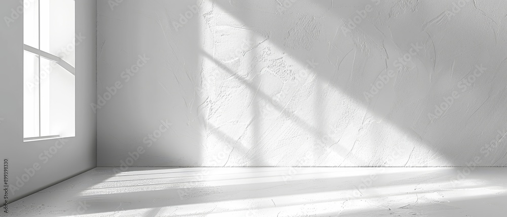 Obraz premium room's quietness broken by light filtering in from window, cat lying on floor