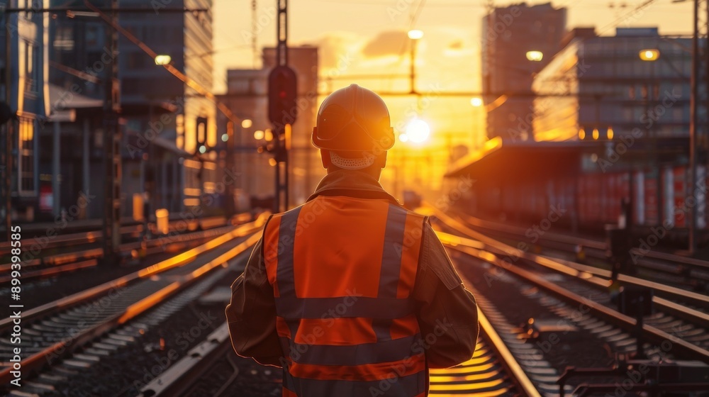 Obraz premium Train engineer.