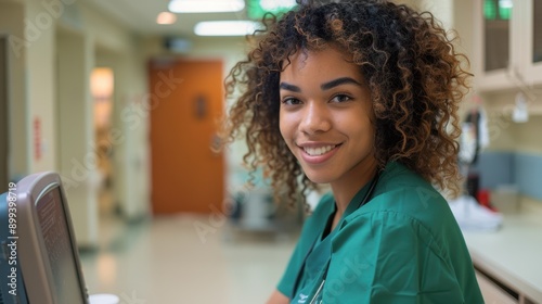 The nurse in hospital hallway photo