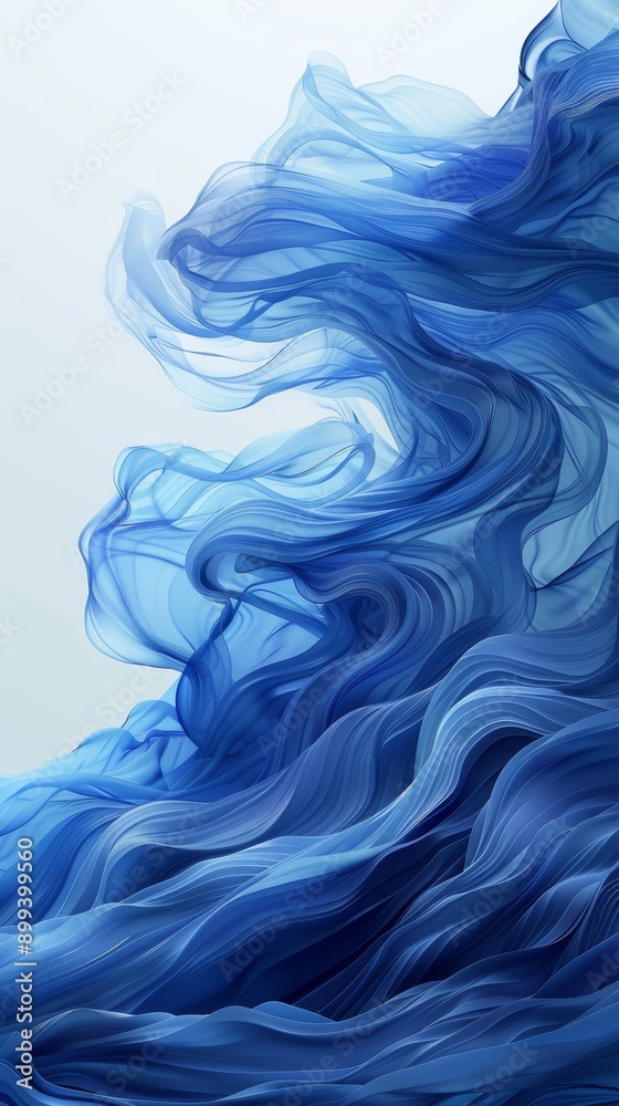 Blue wave on white background Light blue sky recedes into distance Foreground features a lighter blue sky Blue wave on white background Light blue sky recedes into distance Foreground features a lighter blue sky