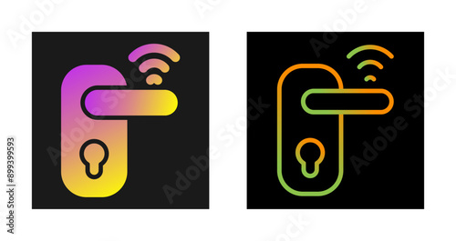 Smart Door Lock Vector Icon