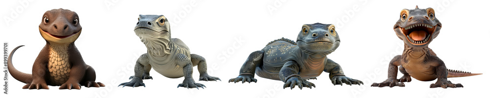 Cute and Colorful Cartoon Reptiles in Various Poses , on transparent background
Cute and Colorful Cartoon Reptiles in Various Poses , on transparent background