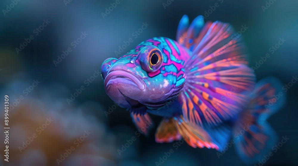 Fototapeta premium Colorful Fish with Striking Fins.