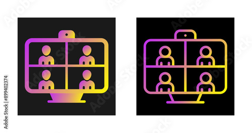 Video Conferencing Vector Icon