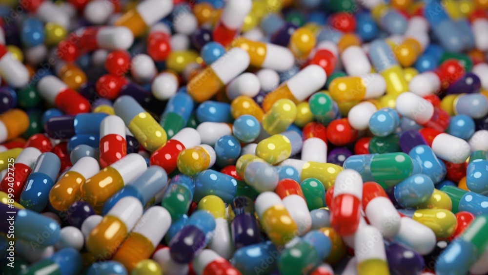 Pharmaceutical industry bunch of various colours white capsule pills on a white background - Medicine healthcare medicament. 3D illustration Pharmaceutical industry bunch of various colours white capsule pills on a white background - Medicine healthcare medicament. 3D illustration