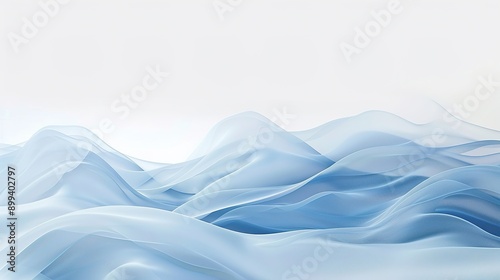 Serene Minimalist Background with Subtle Soothing Blue Waves, Ideal for Web and Print Applications