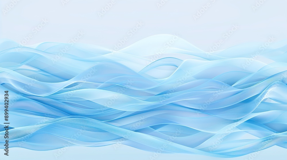 Fototapeta premium Serene Minimalist Background with Subtle Soothing Blue Waves, Ideal for Web and Print Applications