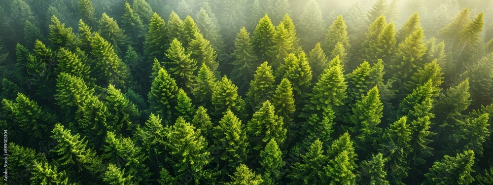 A sizable grove of trees in a forest, bathed in sunlight filtering through their branches A sizable grove of trees in a forest, bathed in sunlight filtering through their branches