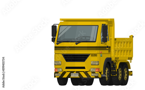 Isolated dump truck on white background