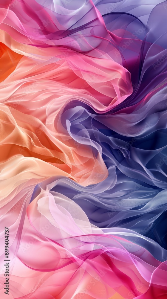Obraz premium A close-up of a multicolored background featuring wavy lines that curve gently to the left