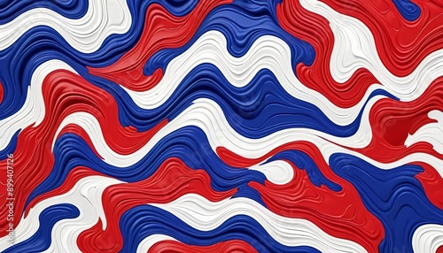 Red white cobalt abstract camouflage pattern