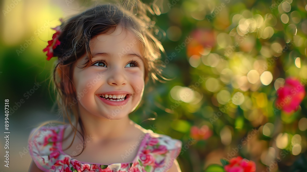 A cheerful girl playing dress-up with a big smile. A cheerful girl playing dress-up with a big smile.