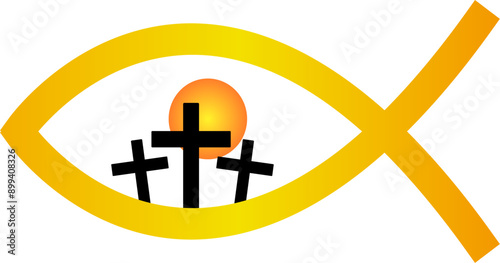ichthys Jesus Fish sign vector image or clipart
