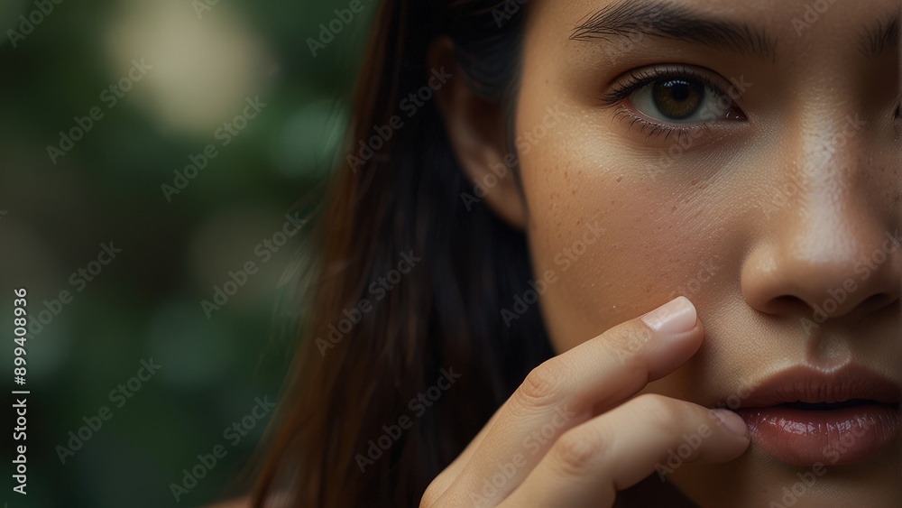 Close-Up Portrait of Young Asian Woman with Green Eyes Close-Up Portrait of Young Asian Woman with Green Eyes