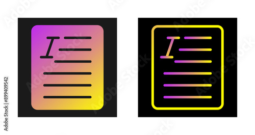 Document Italic Vector Icon