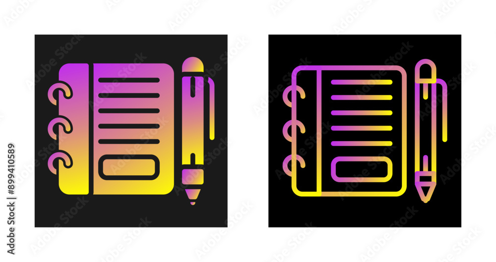 Notepad with pen Vector Icon Notepad with pen Vector Icon