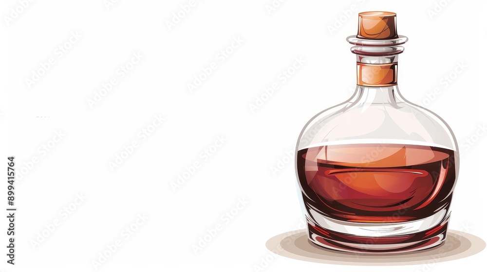 An isolated brandy bottle illustration, exuding elegance. Perfect for ads, marketing, or as a unique design element. An isolated brandy bottle illustration, exuding elegance. Perfect for ads, marketing, or as a unique design element.