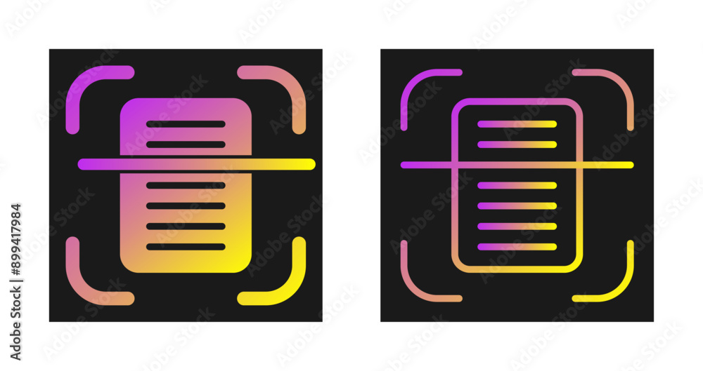 Document Scanning Vector Icon Document Scanning Vector Icon