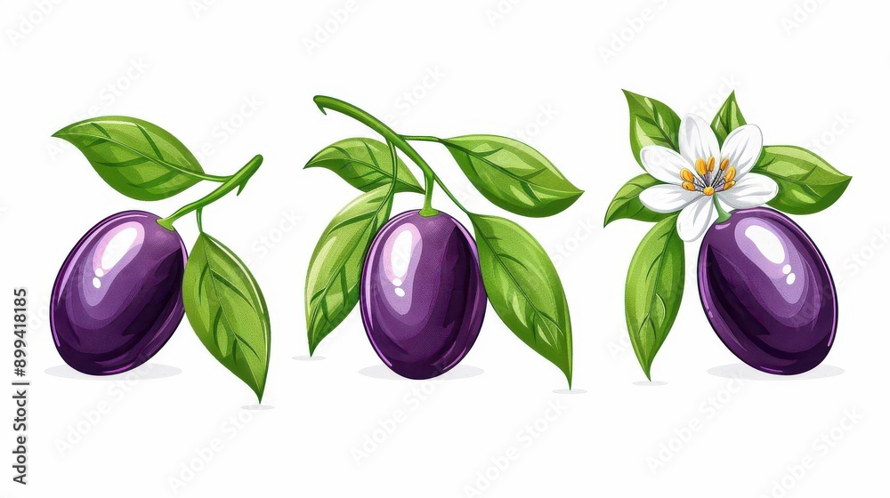 A vibrant watercolor illustration of passion fruit, showcasing its leaves and flowers against a clean white backdrop.