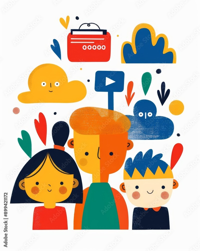 Fototapeta premium Digital education, secure file access, confidential messaging, student-teacher interaction