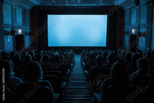 Wallpaper Mural A captivated audience fills a dimly lit theater, eagerly awaiting the start of an engaging performance as shadows dance in the soft light. Torontodigital.ca