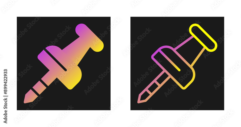 Pushpin Vector Icon Pushpin Vector Icon