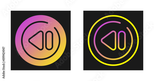 Previous Track Circle Vector Icon