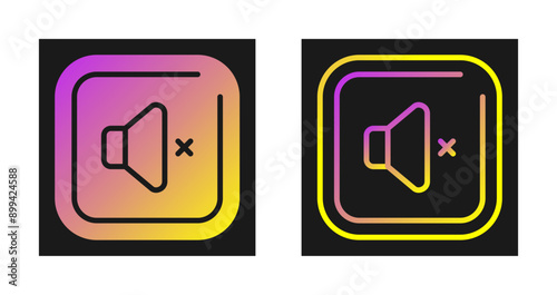 Mute Square Vector Icon