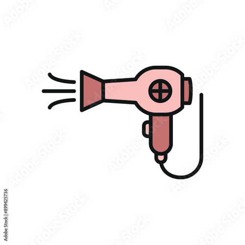 Hair dryer icon features clean lines and elegance, enhancing any digital concept.