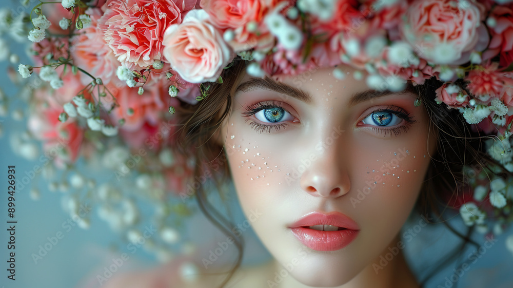 Close-up portrait of a charming beautiful girl Close-up portrait of a charming beautiful girl