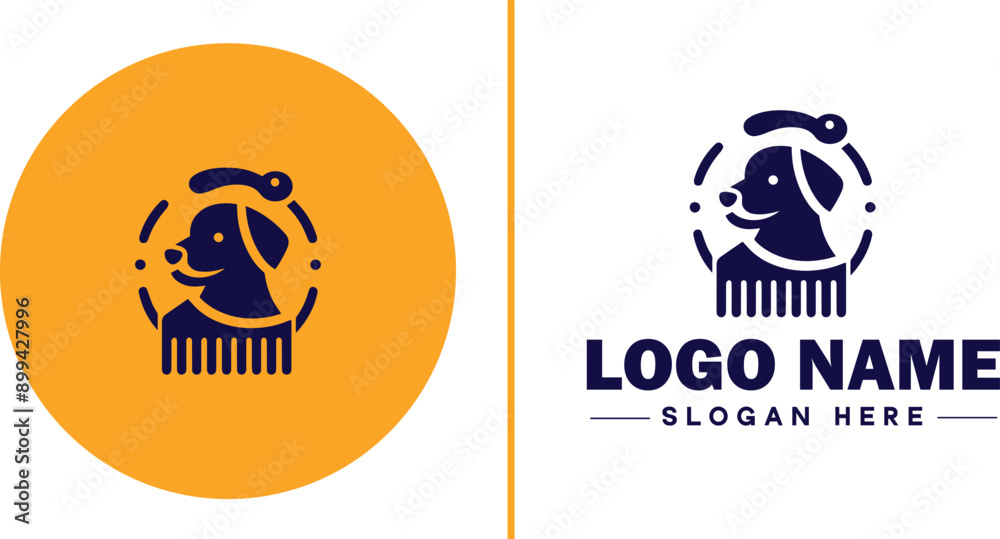 Dog grooming icon Canine care Pet grooming Dog styling flat logo sign symbol editable vector Dog grooming icon Canine care Pet grooming Dog styling flat logo sign symbol editable vector