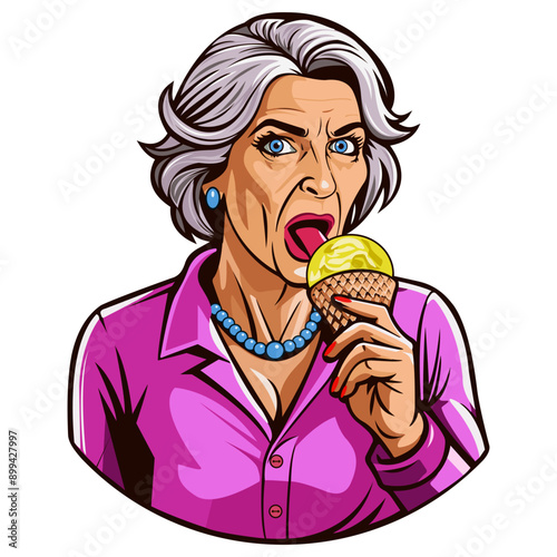 mature woman licks ice cream2