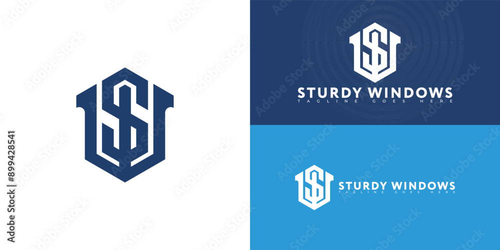 Abstract hexagon initial letter SW or WS in blue color isolated on multiple background colors. The logo is suitable for real estate company logo design inspiration templates. Abstract hexagon initial letter SW or WS in blue color isolated on multiple background colors. The logo is suitable for real estate company logo design inspiration templates.