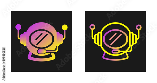 Astronaut Helmet Vector Icon