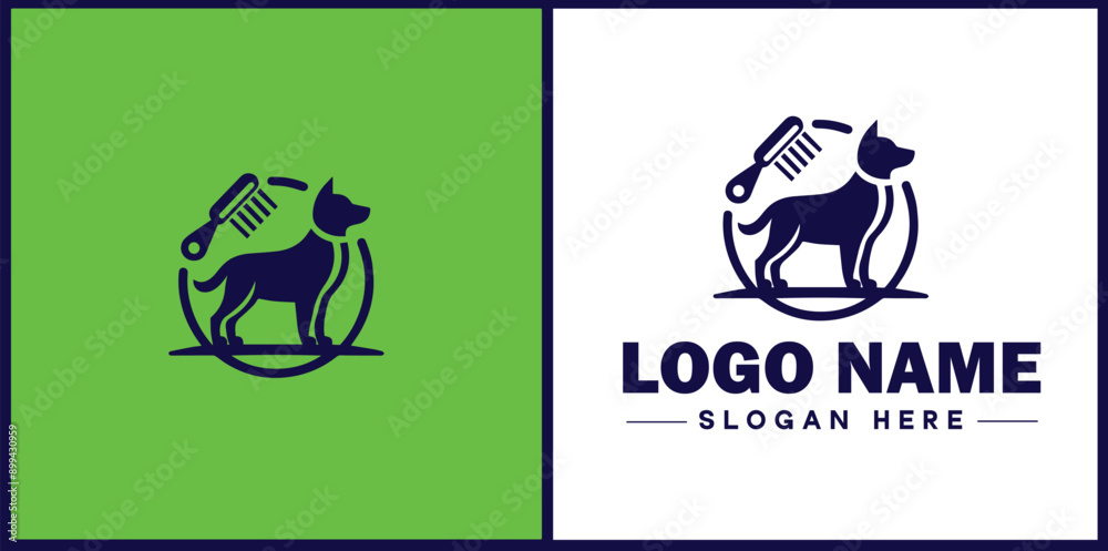Dog grooming icon Canine care Pet grooming Dog styling flat logo sign symbol editable vector Dog grooming icon Canine care Pet grooming Dog styling flat logo sign symbol editable vector