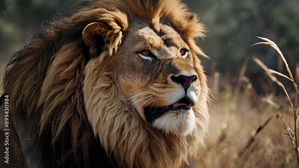 Fototapeta premium A picture of a valiant lion, high-definition and clear