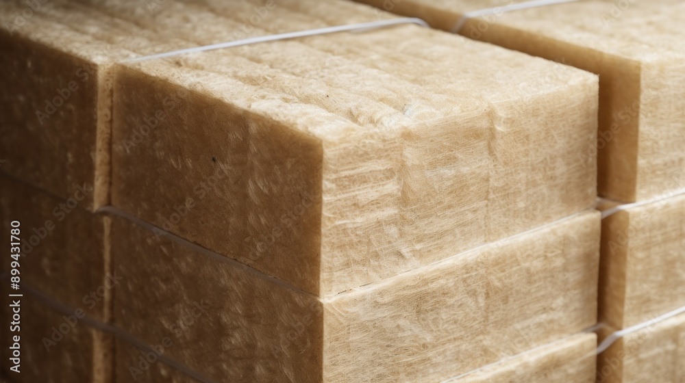 Thermal insulation boards made of mineral wool for insulation of the facade of the building. Neural network ai generated art Thermal insulation boards made of mineral wool for insulation of the facade of the building. Neural network ai generated art