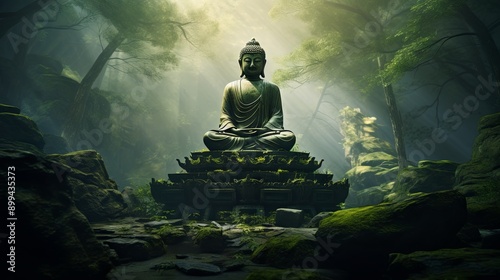 The Buddha statue is a symbol of spirituality and meditation © Taisiia
